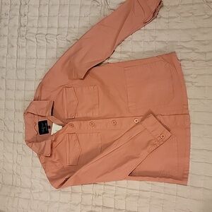 Sanctuary Women's Size S Dusty Blush Utility Jacket Front Pockets Button Down